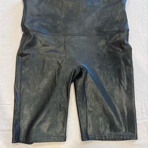 SPANX Black Faux Leather Bike Shorts women size xl